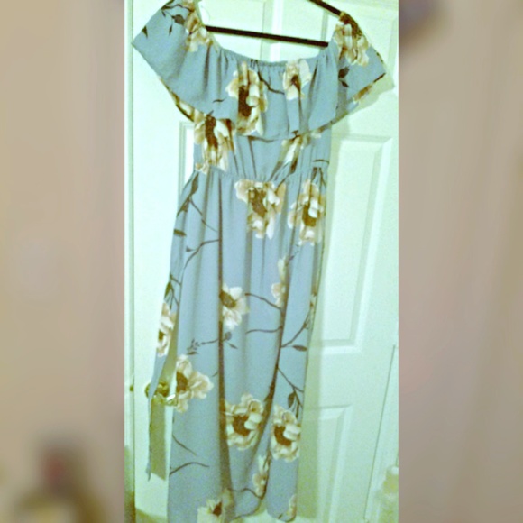 Light Blue Floral Sundress - Picture 1 of 3